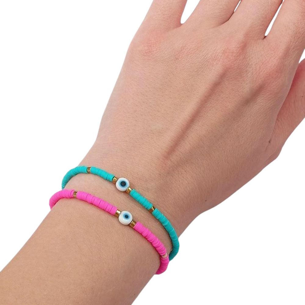 Χειροποίητα Βραχιόλια με Χρωματιστές Χάντρες και Ματάκι 12 τεμ. / Handmade Evil Eye Bracelets with Colorful Beads Χειροποίητα Βραχιόλια με Χρωματιστές Χάντρες και Ματάκι 12 τεμ. / Handmade Evil Eye Bracelets with Colorful BeadsA10018