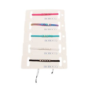 Πλεκτά Βραχιολάκια με Μεταλλικές Τετράγωνες Χάντρες Σετ 12 τεμ.A10019