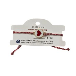 Χειροποίητο Βραχιόλι Μαρτάκι Με Κόκκινη ΚαρδιάΑ10043Κ-2