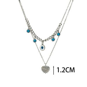 Ατσάλινο Κολιέ Με Ματάκι - ΑσημίA1014