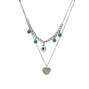 Ατσάλινο Κολιέ Με Ματάκι - ΧρυσόA1014