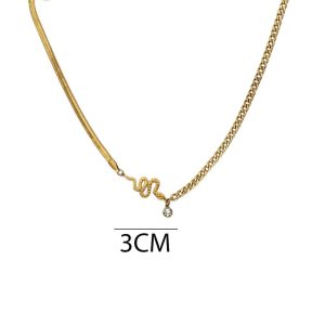 Ατσάλινο Κολιέ Με Φίδι - ΧρυσόA1034A