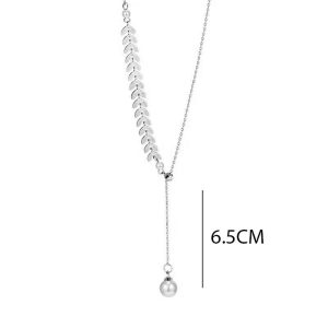 Ατσάλινο Κολιέ Με Πέρλες - ΧρυσόA1042B