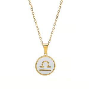 Ατσάλινο Κολιέ Με Ζώδιο (Ζυγός)X00280