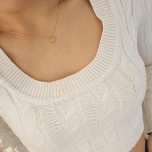 Ατσάλινο Κολιέ Με Πεταλούδα - ΧρυσόA11004