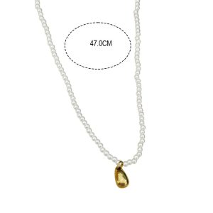 Ατσάλινο Κολιέ Με Πέρλα Kαι Κρεμαστή ΣταγόναA11026