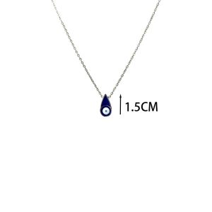 Ατσάλινο Κολιέ Με Ματάκι - Χρυσό ΓαλάζιοA1120