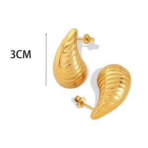 Ατσάλινα Σκουλαρίκια Καρφωτά - Χρυσόab40efe514e5