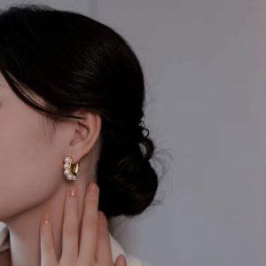 Ατσάλινα Σκουλαρίκια Καρφωτά - Χρυσό4c4e9d5d5405