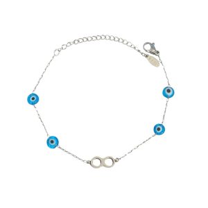 Ατσάλινο Βραχιόλι Με Ματάκια - ΧρυσόA12002