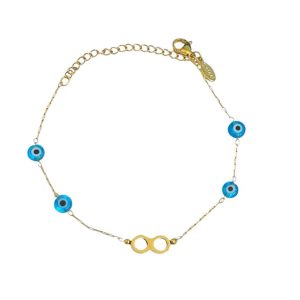 Ατσάλινο Βραχιόλι Με Ματάκια - ΑσημίA12002B