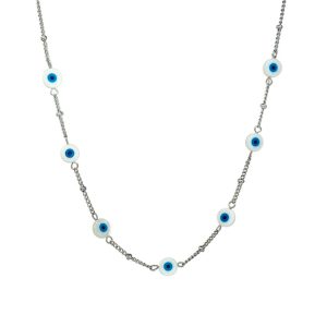 Ατσάλινο Κολιέ Με Ματάκια - ΧρυσόA12009