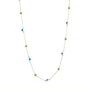 Ατσάλινο Κολιέ Με Ματάκια - ΧρυσόΑ12024