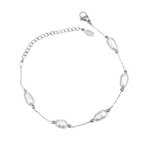 Ατσάλινο Βραχιόλι Με Πέρλες - ΧρυσόA12031