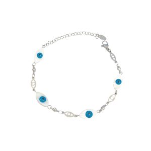 Ατσάλινο Βραχιόλι Με Ματάκια - ΧρυσόA12044