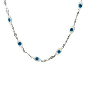 Ατσάλινο Κολιέ Με Ματάκια - ΧρυσόA12049A