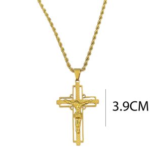 Ατσάλινο Κολιέ Σταυρός - ΧρυσόA12087
