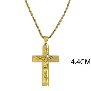 Ατσάλινο Κολιέ Σταυρός - ΧρυσόA12093A