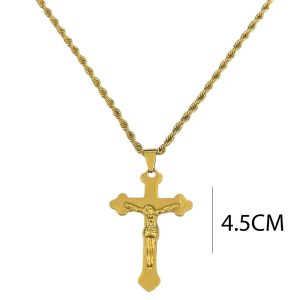 Ατσάλινο Κολιέ Σταυρός - ΧρυσόA12095