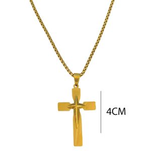 Ατσάλινο Κολιέ Σταυρός - ΧρυσόA12097