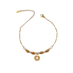 βραχιόλι ποδιού με πέρλες