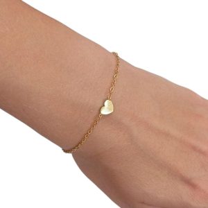 Χρυσό ή Ασημί Βραχιόλι με Καρδιά - ΧρυσόA12142a