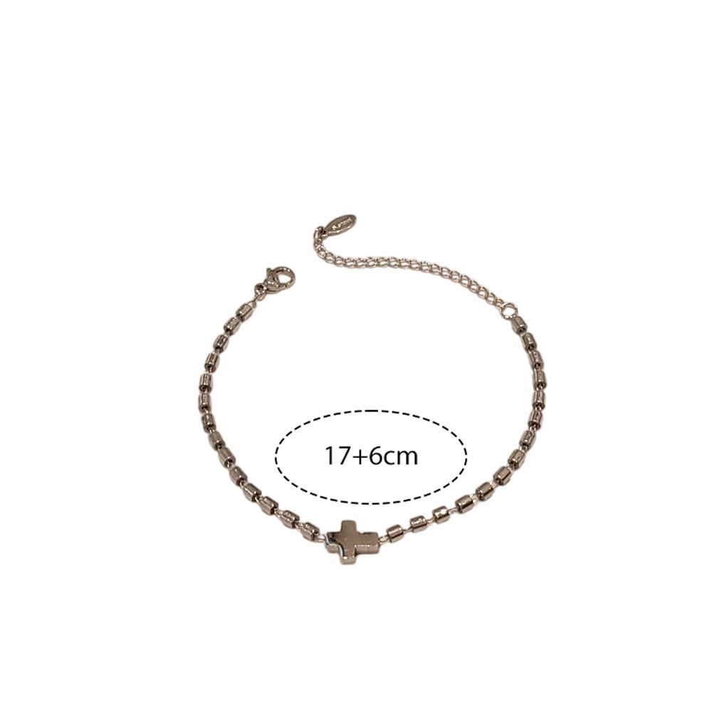 Βραχιόλι με Σταυρό και Κρίκους - Χρυσό Βραχιόλι με Σταυρό και Κρίκους - ΧρυσόA12155a