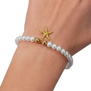 Βραχιόλι Μαργαριτάρι με Αστερία - ΧρυσόA12159a