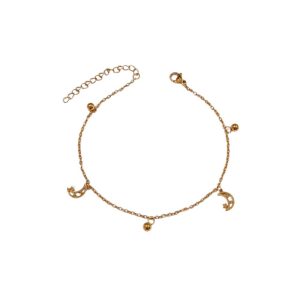 Βραχιόλι με Μισοφέγγαρα & Μπίλιες Χρυσό ή Ασημί - ΑσημίA12174B