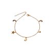 βραχιόλι ποδιού με φεγγάρια και αστέρια σε χρυσό & ασημί - ΑσημίA12176B