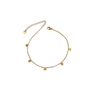 βραχιόλι ποδιού με ματάκι και κρυστάλλους σε χρυσό & ασημί - ΑσημίA12190B