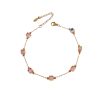 Βραχιόλι ποδιού με ροζ γυάλινες χάντρες - ΧρυσόA12196-1a