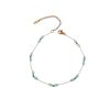βραχιόλι ποδιού με γαλάζιες χάντρες σε χρυσό & ασημί - ΑσημίA12198
