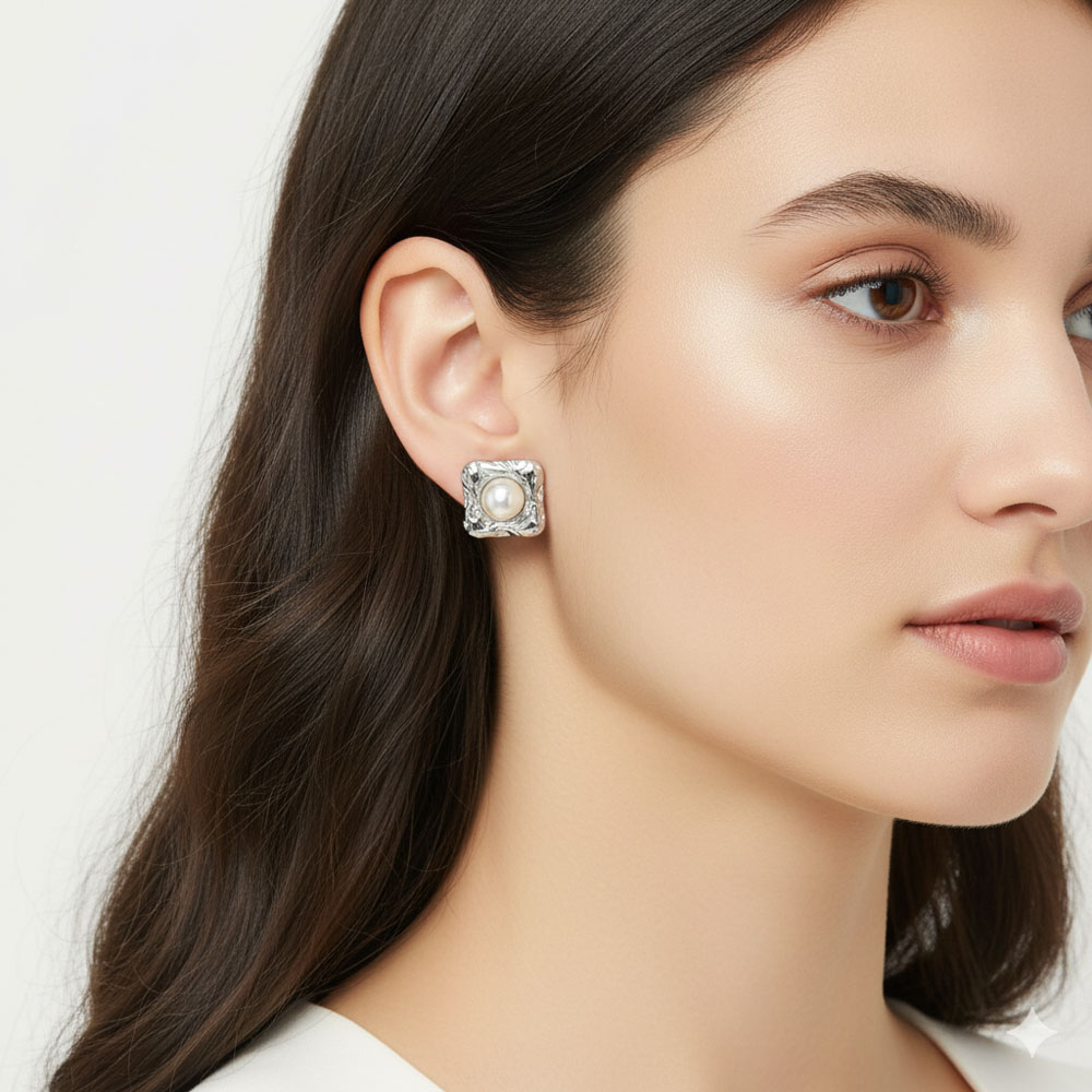 Σκουλαρίκια Ατσάλι Με Μαργαριτάρι Σε Ανάγλυφη Βάση Σκουλαρίκια Ατσάλι Με Μαργαριτάρι Σε Ανάγλυφη ΒάσηA1224