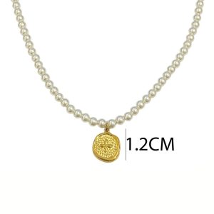 Ατσάλινο Κολιέ Με ΠέρλεςA1340