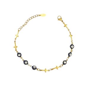 Ατσάλινο Βραχιόλι Με Ματάκια - ΚόκκινοA1521