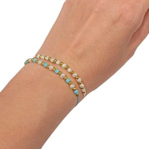 Χειροποίητα Βραχιολάκια με Χρυσές και Πολύχρωμες Χάντρες Σετ 12 τεμ.A18021