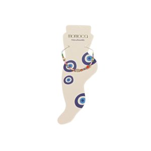 Βραχιόλι Ποδιού με Πολύχρωμες Χάντρες και Χρυσές Λεπτομέρειες 12 τεμA18040