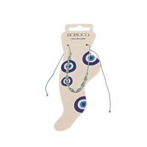 Βραχιόλι Ποδιού με Τιρκουάζ και Χρυσές Χάντρες 12 τεμ.A18041