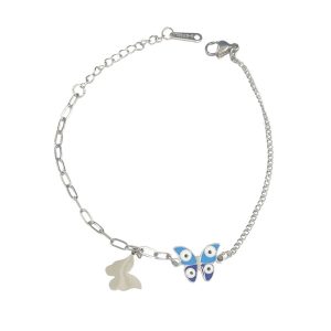 Ατσάλινο Βραχιόλι Με Πεταλούδες - ΧρυσόA2017