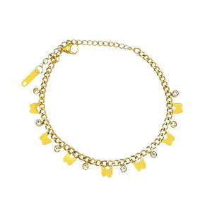 Ατσάλινο Βραχιόλι Με Πεταλούδες - ΑσημίA2032B