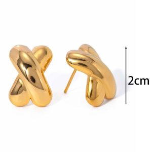 Ατσάλινα Σκουλαρίκια Καρφωτά - ΧρυσόA2069