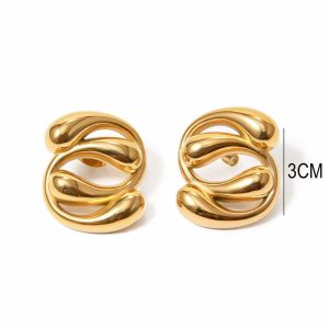 Ατσάλινα Σκουλαρίκια - ΧρυσόA2094