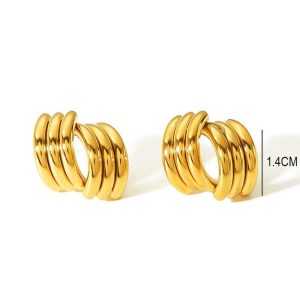 Ατσάλινα Σκουλαρίκια - ΧρυσόA2116