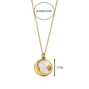 Ατσάλινο Κολιέ Μισοφέγγαρο Και Αστέρι - ΧρυσόA2164