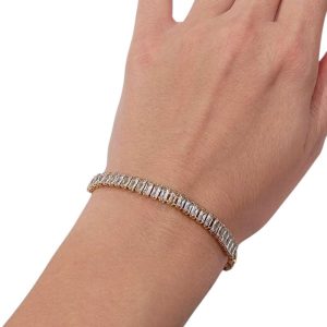 Βραχιόλι με ορθογώνιες λευκές πέτρες - ΧρυσόA2194A