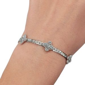 Βραχιόλι ανοξείδωτο ατσάλι με τριφύλλια - ΧρυσόA2197A