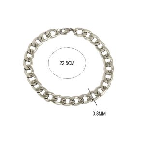 Αλυσίδα Απο Ανοξείδωτο Ατσάλι Ασημί Πλακέ 0.8mmA22005