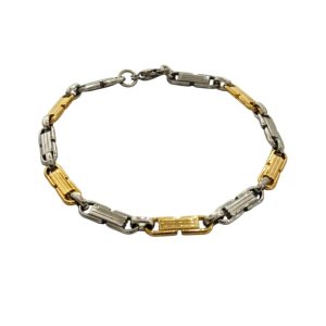 Ατσάλινο Βραχιόλι Πλακέ Δίχρωμο - Χρυσό/ΑσημίΑ22015