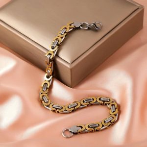 Ατσάλινο Βραχιόλι Καδένα Δίχρωμο 0.8MMA22023